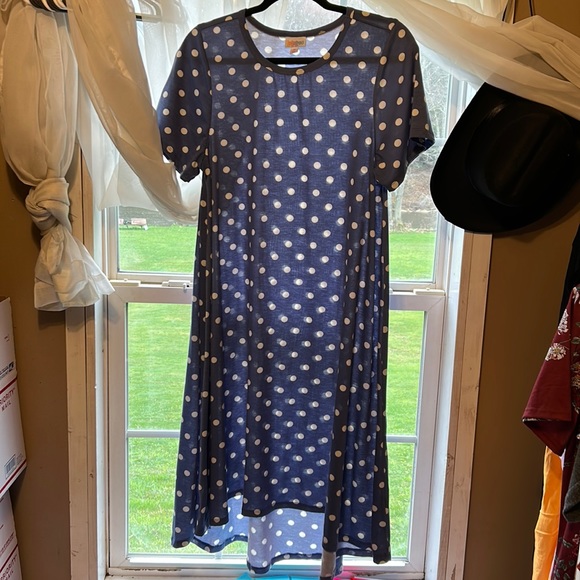 LuLaRoe Dresses Lularoe Blue Polka Dot Dress Poshmark